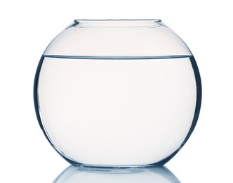 Photo of Glass aquarium with water isolated on white