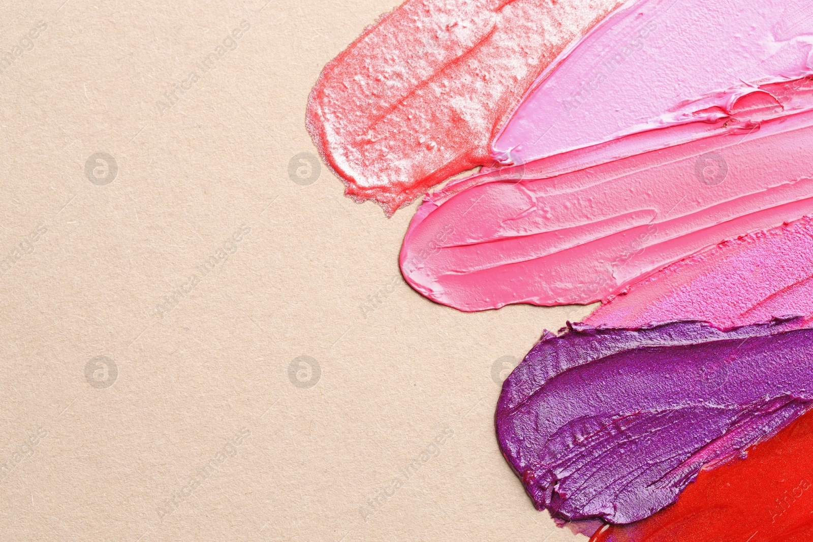Different cosmetic products on light background, flat lay. Space for text Photo of Different cosmetic products on light background, flat lay. Space for text