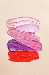 Photo of Different cosmetic products on light background, flat lay