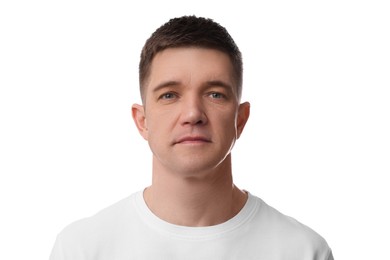 Photo of Portrait of handsome man on white background