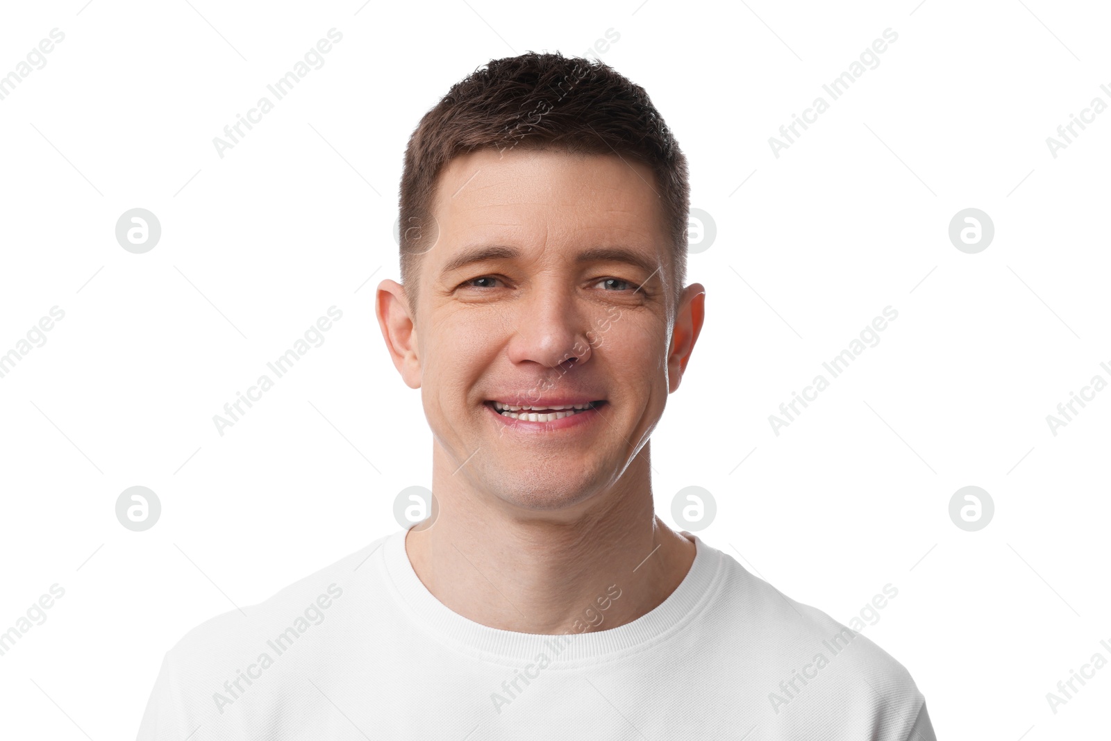 Photo of Portrait of handsome man on white background