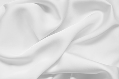 Image of Texture of white fabric as background, top view