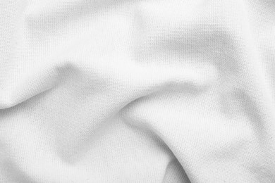 Image of Texture of white hemp fabric as background, top view