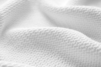 Image of Texture of white knitted fabric as background, closeup