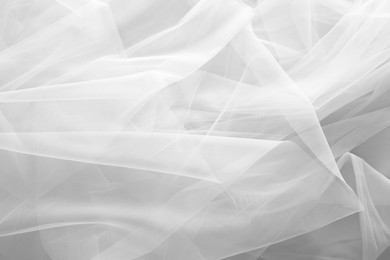 Image of Texture of white fabric as background, top view