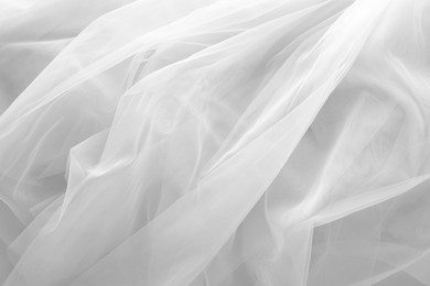 Image of Texture of white fabric as background, top view