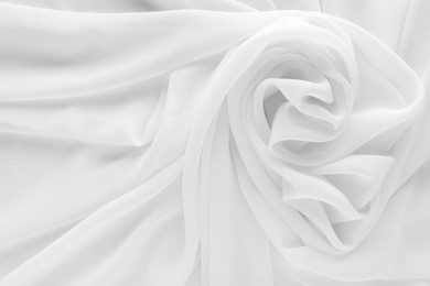Image of Texture of white fabric as background, top view
