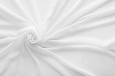 Image of Texture of white fabric as background, top view