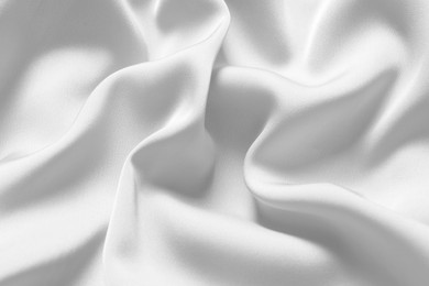 Image of Texture of white silk fabric as background, top view