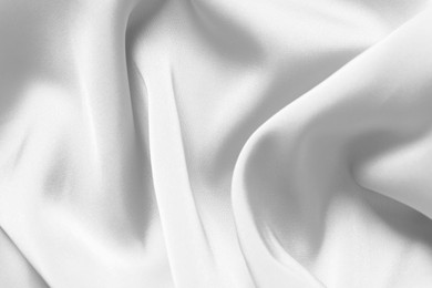 Image of Texture of white fabric as background, top view