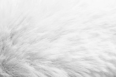 Image of Texture of white furry fabric as background, closeup