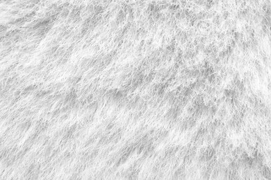 Image of Texture of white furry fabric as background, closeup