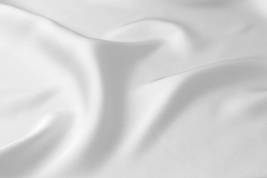 Image of Texture of white silk fabric as background, closeup