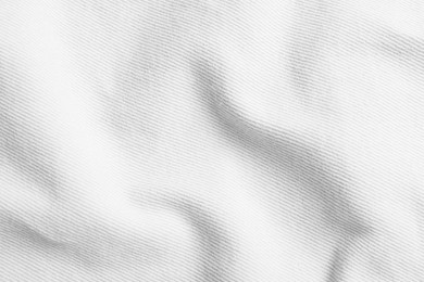 Image of Texture of white fabric as background, top view