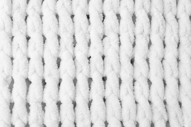 Image of Texture of white knitted fabric as background, top view