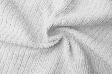 Image of Texture of white fabric as background, top view