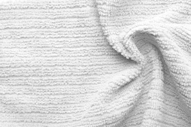 Image of Texture of white fabric as background, top view