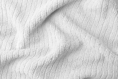 Image of Texture of white fabric as background, top view