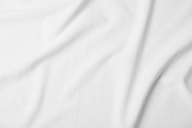 Image of Texture of white fabric as background, top view