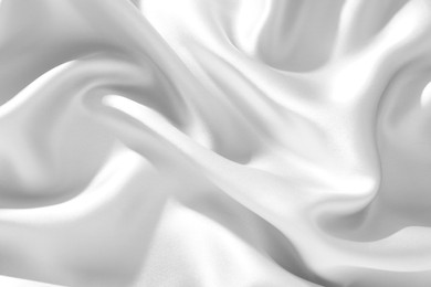 Image of Texture of white silk fabric as background, top view