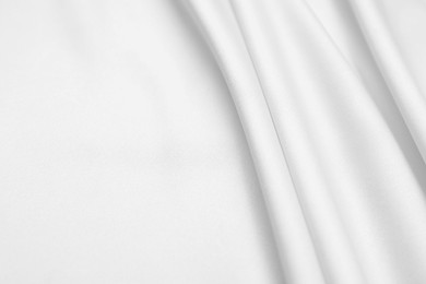 Image of Texture of white fabric as background, top view