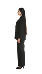 Photo of Confident business woman in suit on white background
