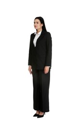 Photo of Confident business woman in suit on white background