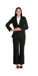 Photo of Confident business woman in suit on white background