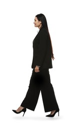 Photo of Confident business woman in suit on white background