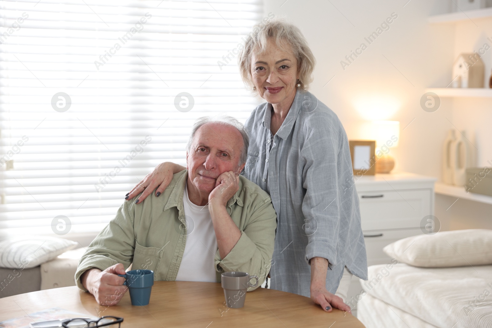 Portrait of lovely senior couple at home Photo of Portrait of lovely senior couple at home