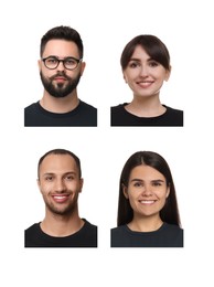 Image of Photos of different people for passport or other identification document on white background, set