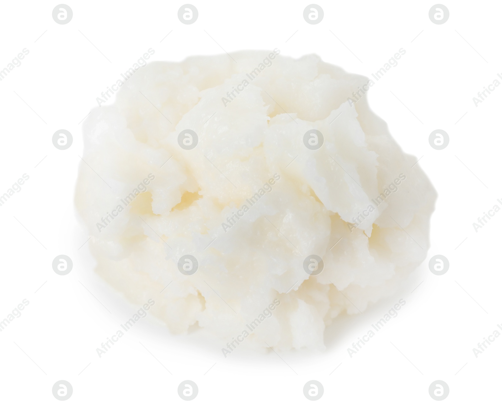 Shea butter isolated on white. Cosmetic product Photo of Shea butter isolated on white. Cosmetic product