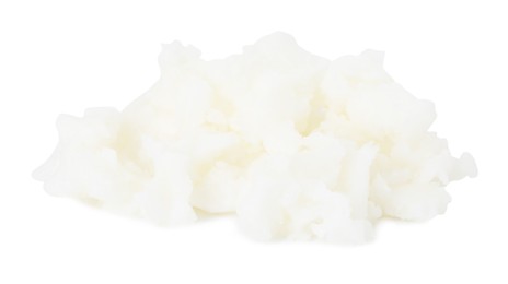 Photo of Shea butter isolated on white. Cosmetic product