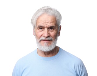 Photo of Portrait of senior man on white background