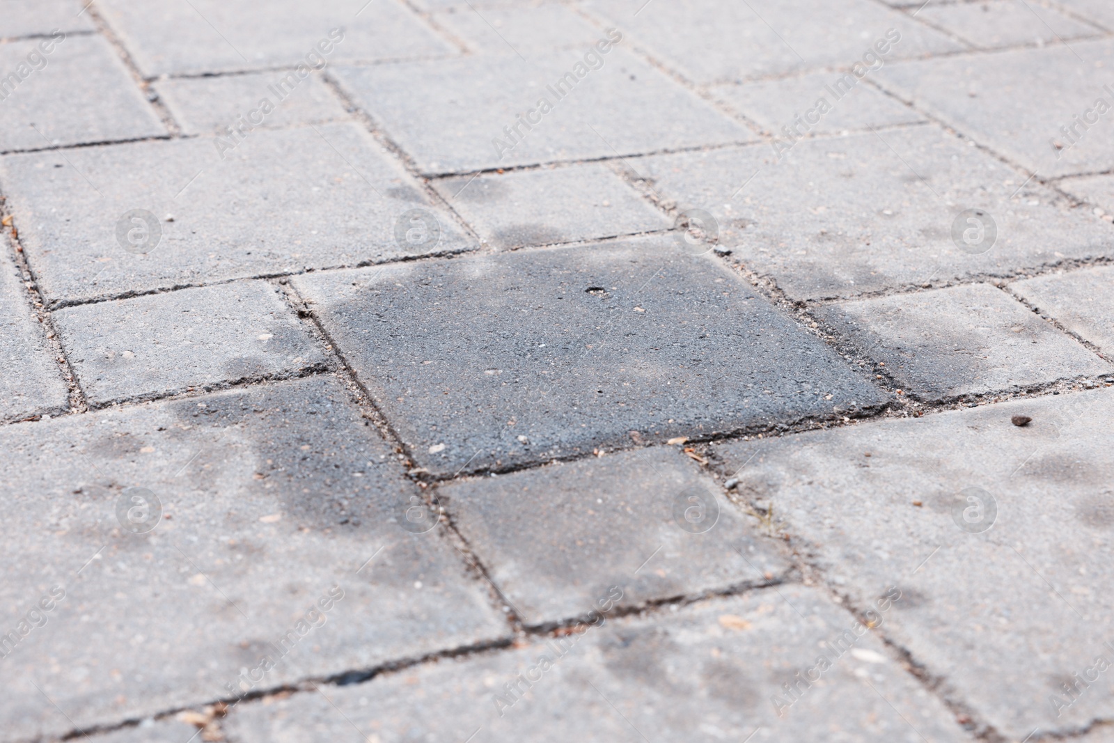 Stains of motor oil on road outdoors, closeup Photo of Stains of motor oil on road outdoors, closeup