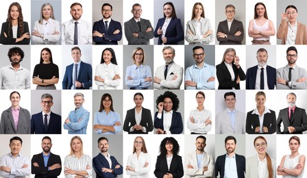 Image of Many different business people, collage of portraits