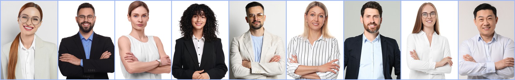 Image of Many different business people, collage of portraits