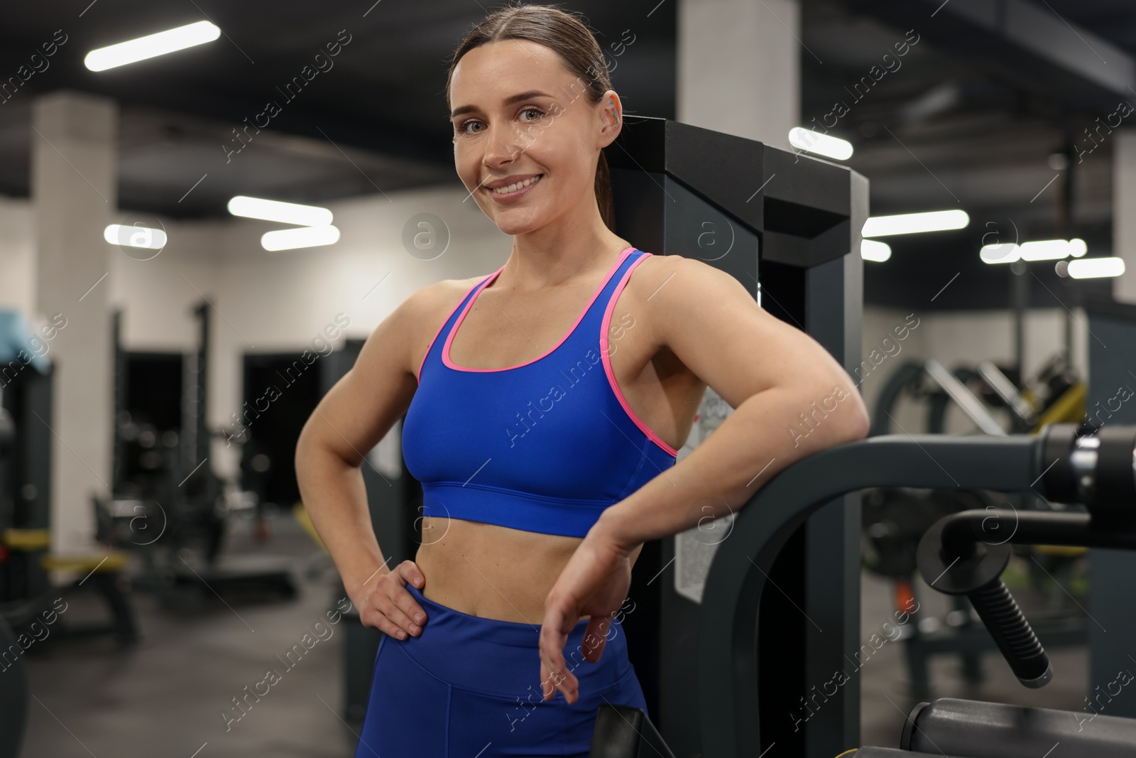 Portrait of professional personal trainer in gym Photo of Portrait of professional personal trainer in gym