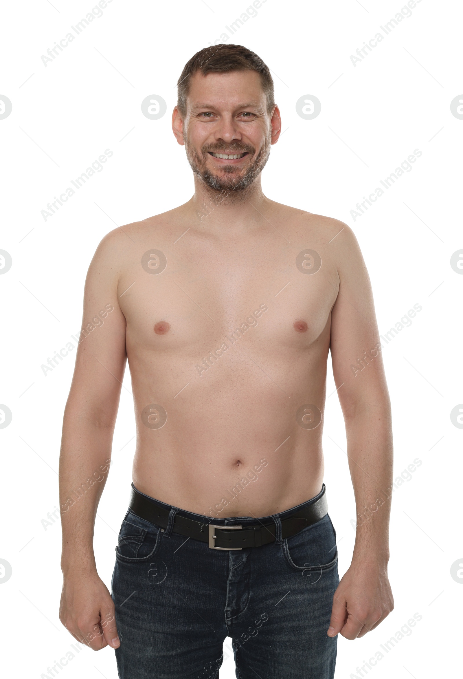 Portrait of confident man on white background Photo of Portrait of confident man on white background