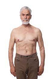 Photo of Portrait of confident senior man on white background