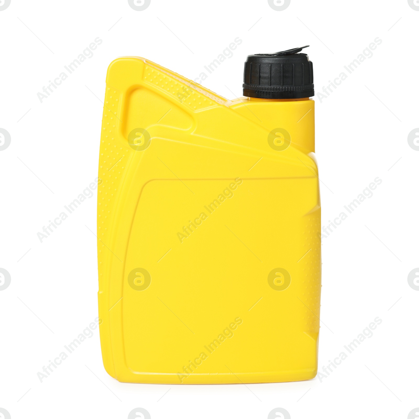 Motor oil in plastic canister isolated on white Photo of Motor oil in plastic canister isolated on white