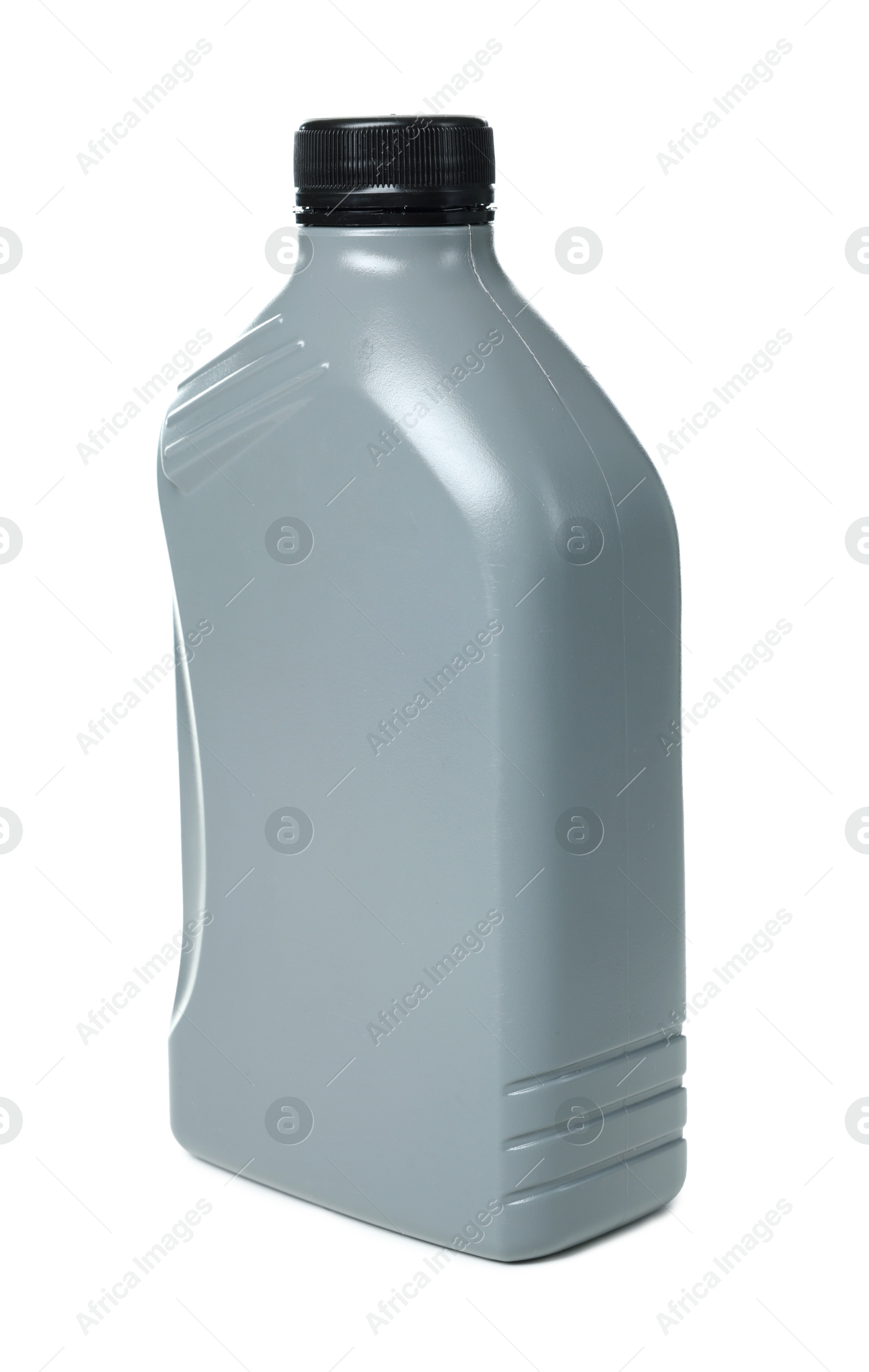 Motor oil in plastic canister isolated on white Photo of Motor oil in plastic canister isolated on white