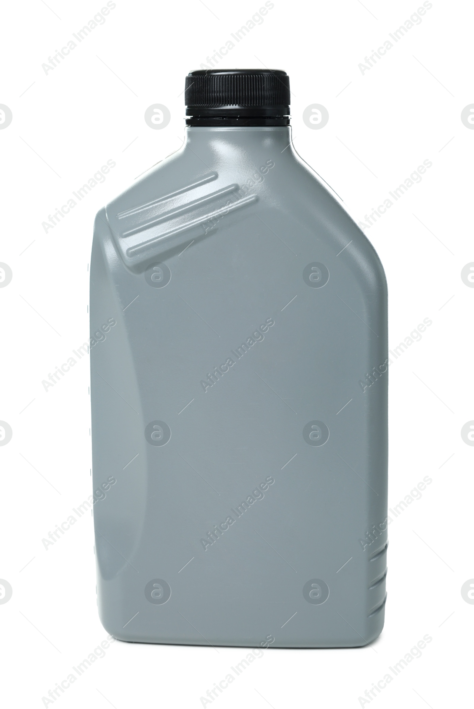 Motor oil in plastic canister isolated on white Photo of Motor oil in plastic canister isolated on white