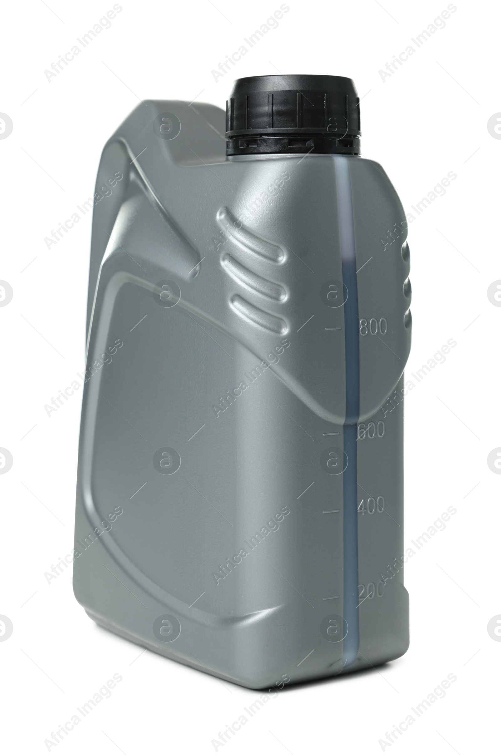 Motor oil in plastic canister isolated on white Photo of Motor oil in plastic canister isolated on white