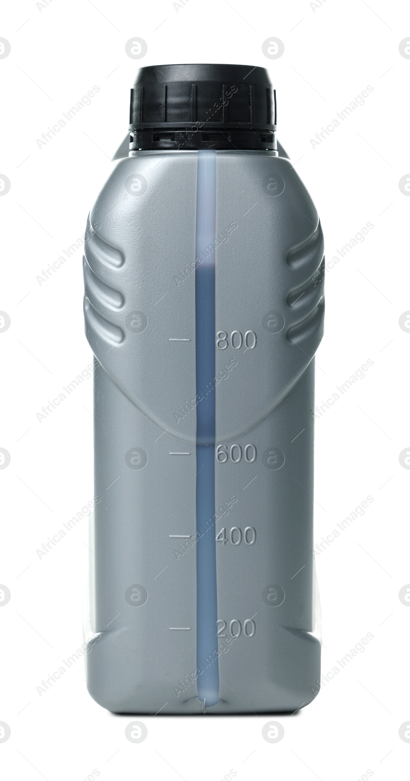 Motor oil in plastic canister isolated on white Photo of Motor oil in plastic canister isolated on white