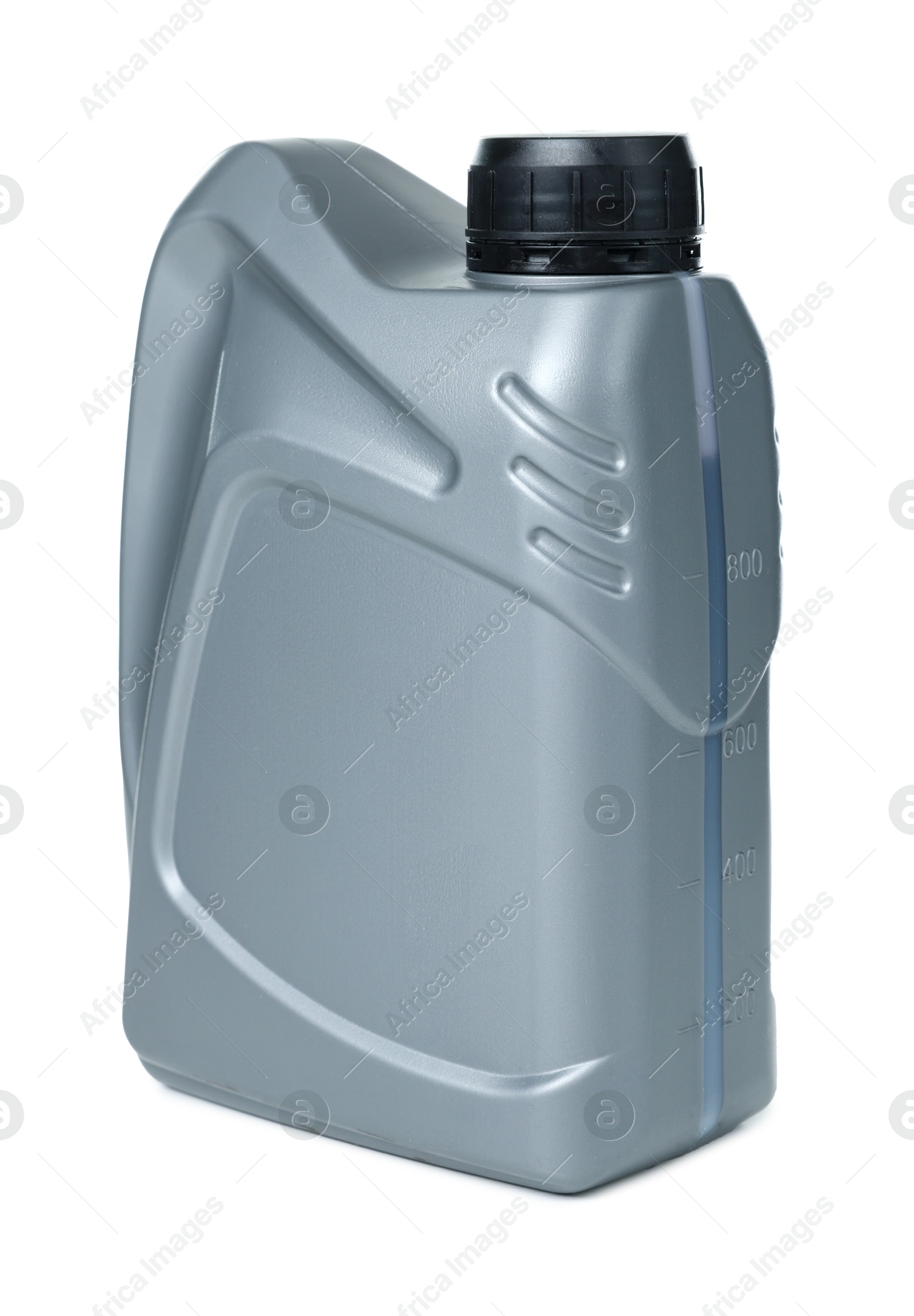 Motor oil in plastic canister isolated on white Photo of Motor oil in plastic canister isolated on white