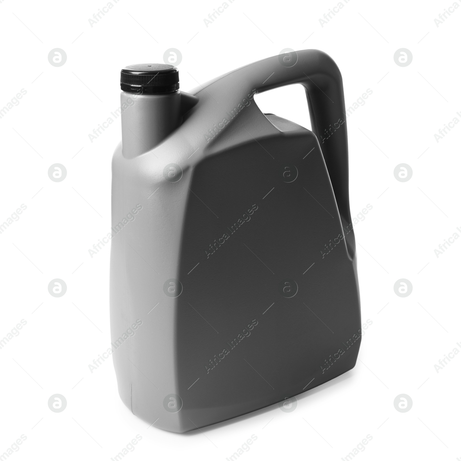 Motor oil in plastic canister isolated on white Photo of Motor oil in plastic canister isolated on white