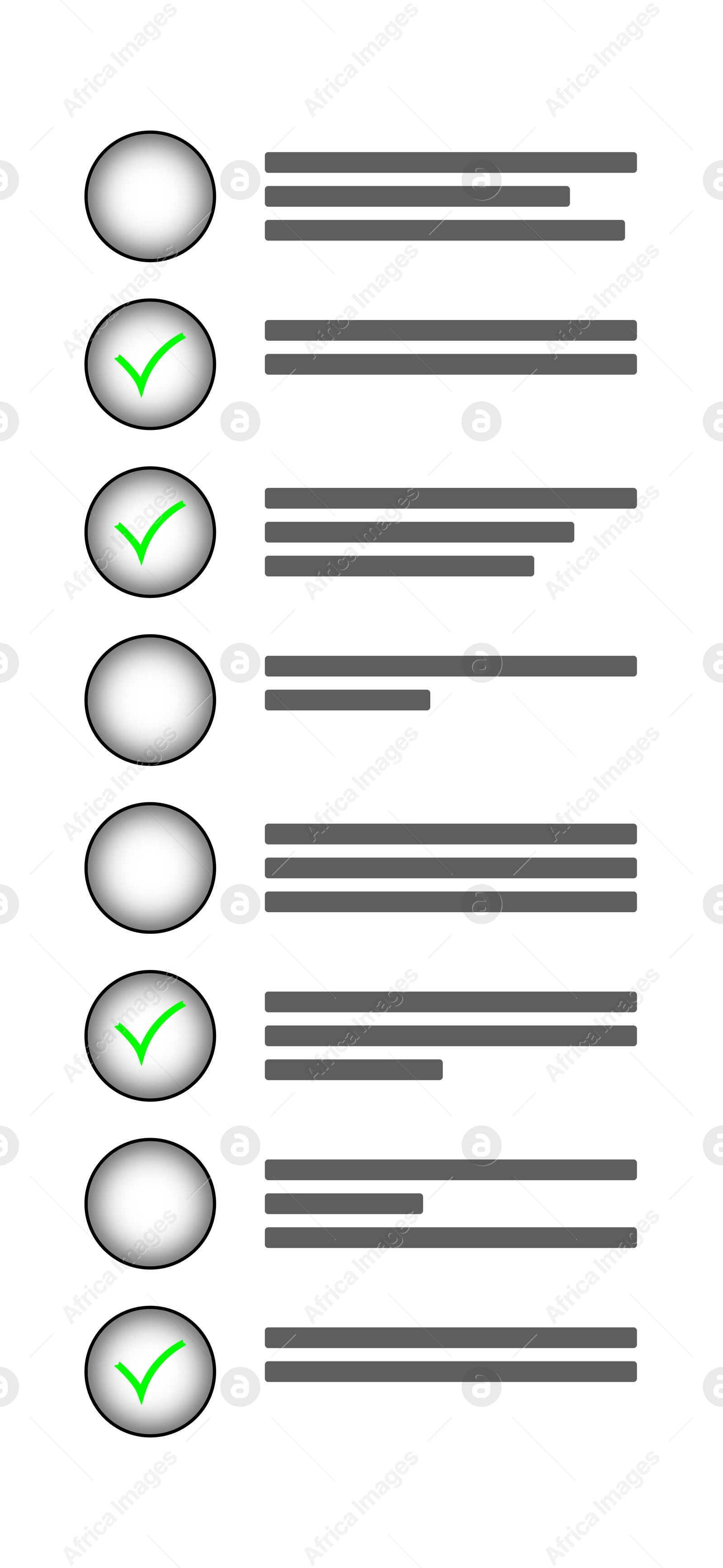 Online test form with checkboxes and some ticks on white background Illustration of Online test form with checkboxes and some ticks on white background