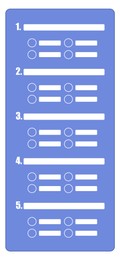 Illustration of Online test form with questions and checkboxes on white background