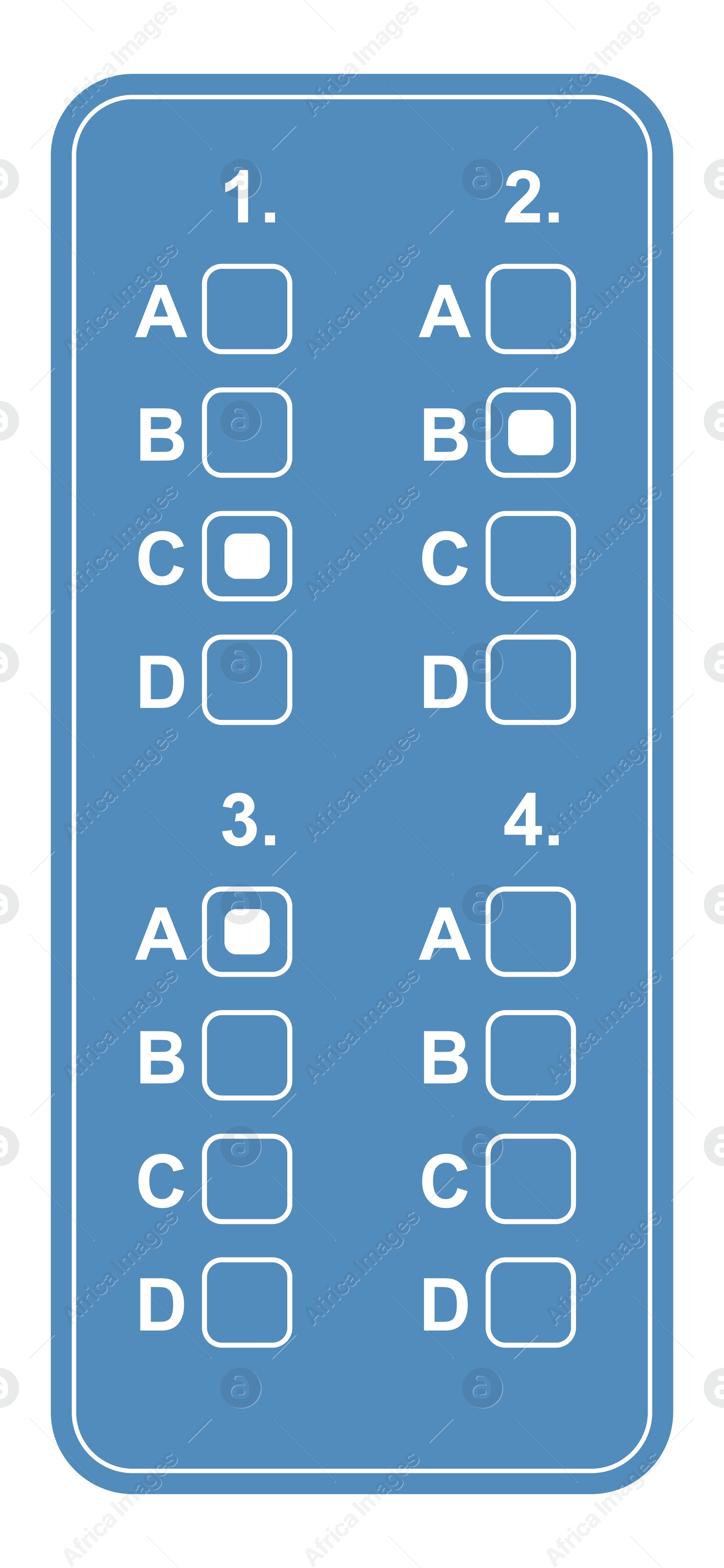 Online test form with checkboxes and some ticks on white background Illustration of Online test form with checkboxes and some ticks on white background